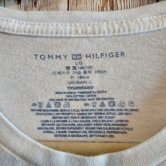 Men's Tommy Hilfiger T-Shirt White L - Picture 5 of 6